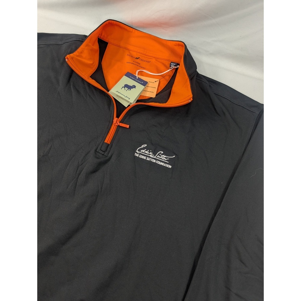NWT Horn Legend Quarter Zip Black Performance Luxury Eddie Sutton Foundation XL